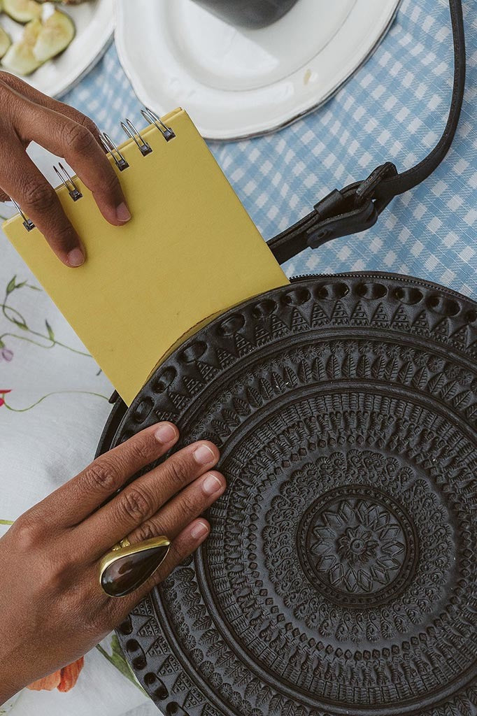 Embossed Circle Crossbody - Purse and Clutch