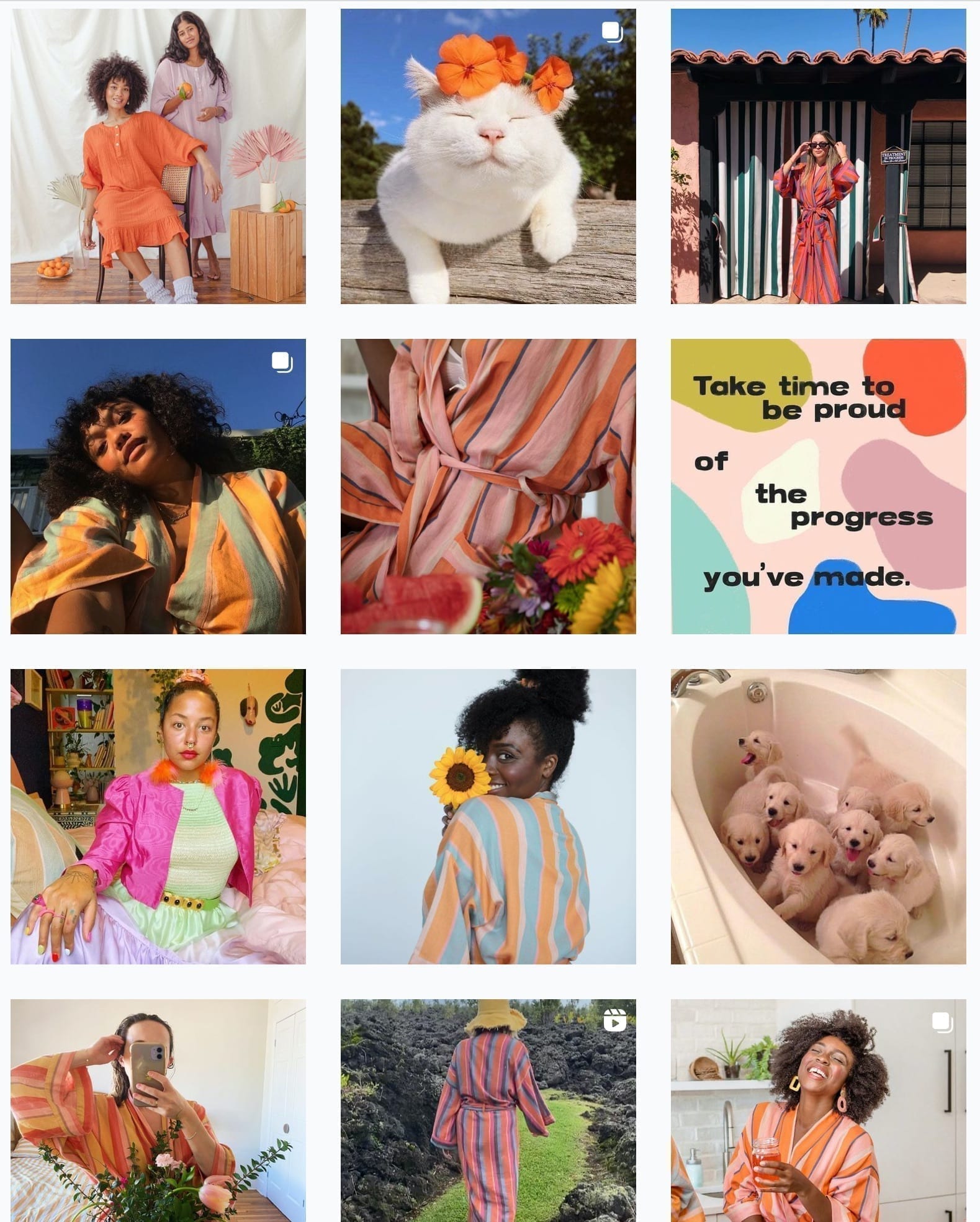 a collection of posts from Bathen's colorful Instagram feed